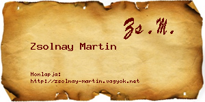 Zsolnay Martin névjegykártya
