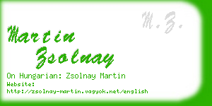 martin zsolnay business card